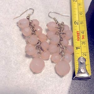 H&M light pink iridescent dangle earrings